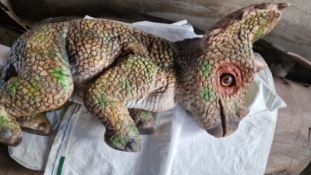 Dinosaur hand puppet with moving mouth and blinking eyes. Very popular with small children. NO