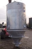 Storage Hopper - Aluminium Hopper, 1.7 metres dia. with 2.0 metres vertical and 1.25 metre deep cone