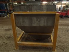 Storage Hopper - Stainless Steel Hopper, in mild steel support frame. The hopper is 1.87 metres long