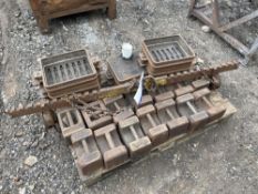 Assorted Loose Contents of Pallet, including weights, lifting frame and sand casting boxes (take out