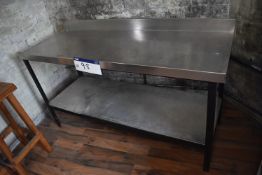 Steel Framed Stainless Steel Top Bench, 1.6m widePlease read the following important notes:- NOTE NO