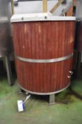 Insulated Stainless Steel Fermenting Tank, approx. 1.2m dia. x 1.2m deep (understood to have a