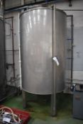 Insulated Stainless Steel Hot Water Tank, approx. 1.4m x approx. 2m deep, with immediate piping on