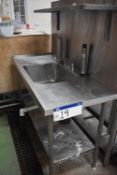 Stainless Steel Sink, 1.5m wide, with shelvingPlease read the following important notes:- NOTE NO
