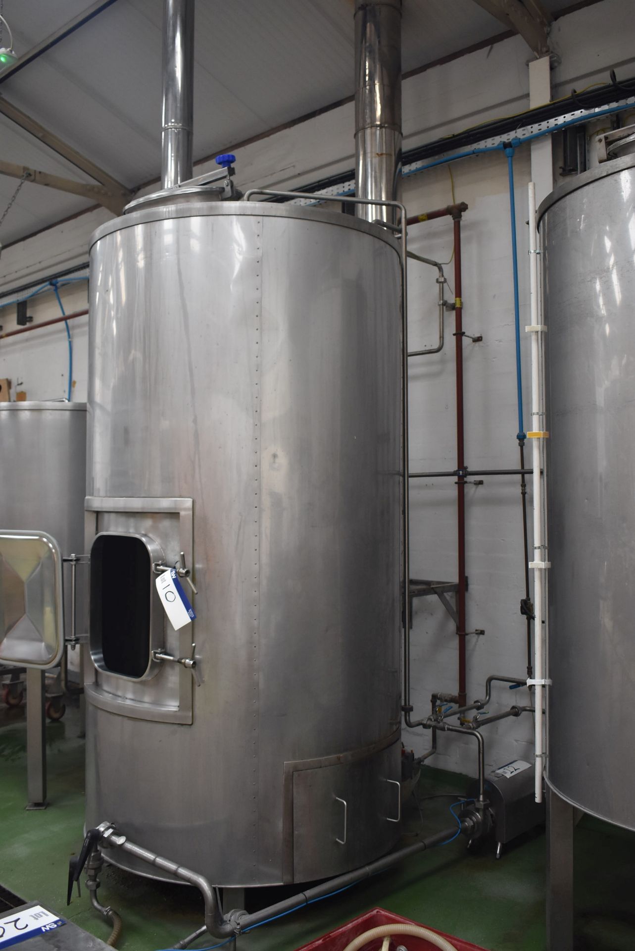 Insulated Stainless Steel Boiling Tank, approx. 1.3m x 2.7m high overall, with gas burner, two - Image 6 of 20