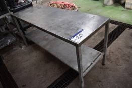 Stainless Steel Top Bench, 1.75m wide, fitted undershelfPlease read the following important