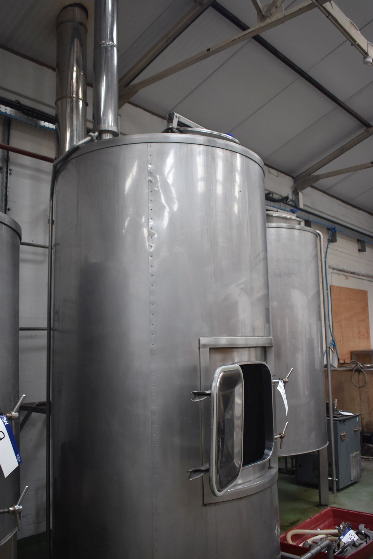 Insulated Stainless Steel Boiling Tank, approx. 1.3m x 2.7m high overall, with gas burner, two - Image 5 of 20