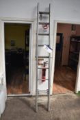 Double Alloy Extension LadderPlease read the following important notes:- NOTE NO FORK LIFT TRUCK