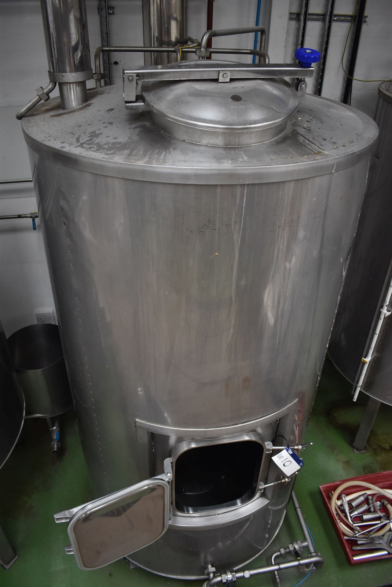 Insulated Stainless Steel Boiling Tank, approx. 1.3m x 2.7m high overall, with gas burner, two - Image 2 of 20