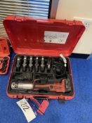 Milwaukee ACO203XL Press Tool, with spare battery, charger, tooling and carry casePlease read the