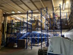 22 Bays of Apex UK 5 Tier Boltless Steel Racking with Mezzanine Floor, overall dimensions