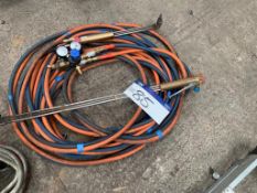 Two Oxy Acetylene Cutting Torches, with hose and gauges Note:- VAT will not be charged on hammer