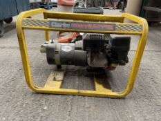 Clarke GX160 5.5 Petrol Generator Set, 240V/ 110V output Note:- VAT will not be charged on hammer