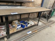 Steel Workshop Bench, approx. 2.9m x 1m (contents excluded) Note:- VAT will not be charged on hammer