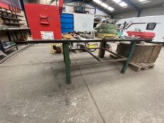 Steel Workshop Bench, approx. 2.5m x 1.3m (excluding contents) Note:- VAT will not be charged on