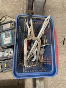 Assorted Hand Tools, as set out in plastic crate Note:- VAT will not be charged on hammer price