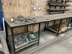 Steel Workshop Bench, approx. 2.9m x 1m (contents excluded) Note:- VAT will not be charged on hammer