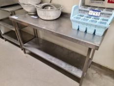 Stainless Steel Two Tier Prep Table, Approx. 1.5m (L) x 0.6m (W) x 1m (H)