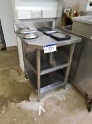 Stainless Steel Three Tier Side Prep Table, Approx. 0.6m (L) x 0.6m (W) x 0.9m (H)