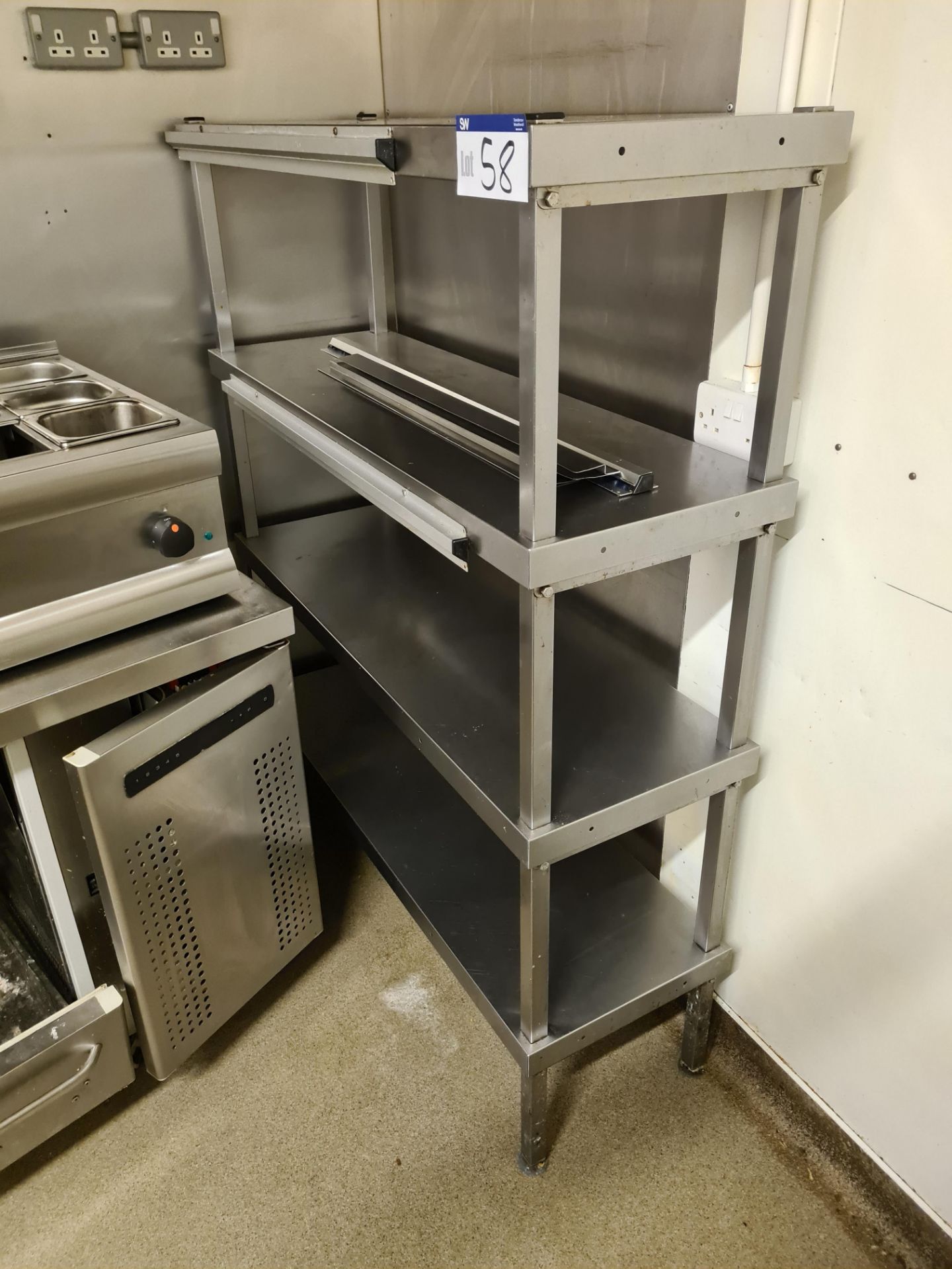 Stainless Steel Four Tier Shelving Unit, Approx. 1.2m (L) x 0.4m (W) x 1.5m (H)