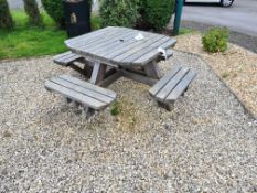 Eight Seater Wooden Bench, Approx. 1.8m (L) x 1.8m (W) x 0.75m (H) (Bolted to Ground)