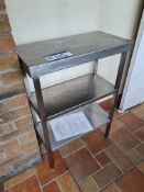 Stainless Steel Three Tier Side Table, Approx. 0.6m (L) x 0.3m (W) x 0.9m (H)