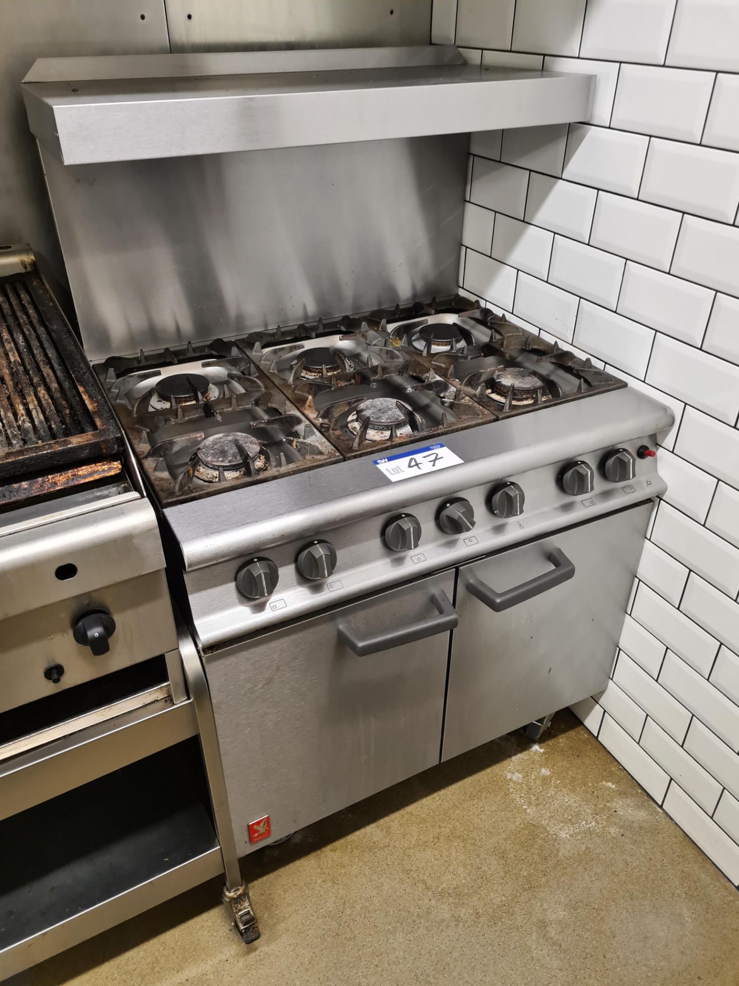FALCON Stainless Steel Six Burner Range Cooker (Gas Needs Disconnecting and Capping)