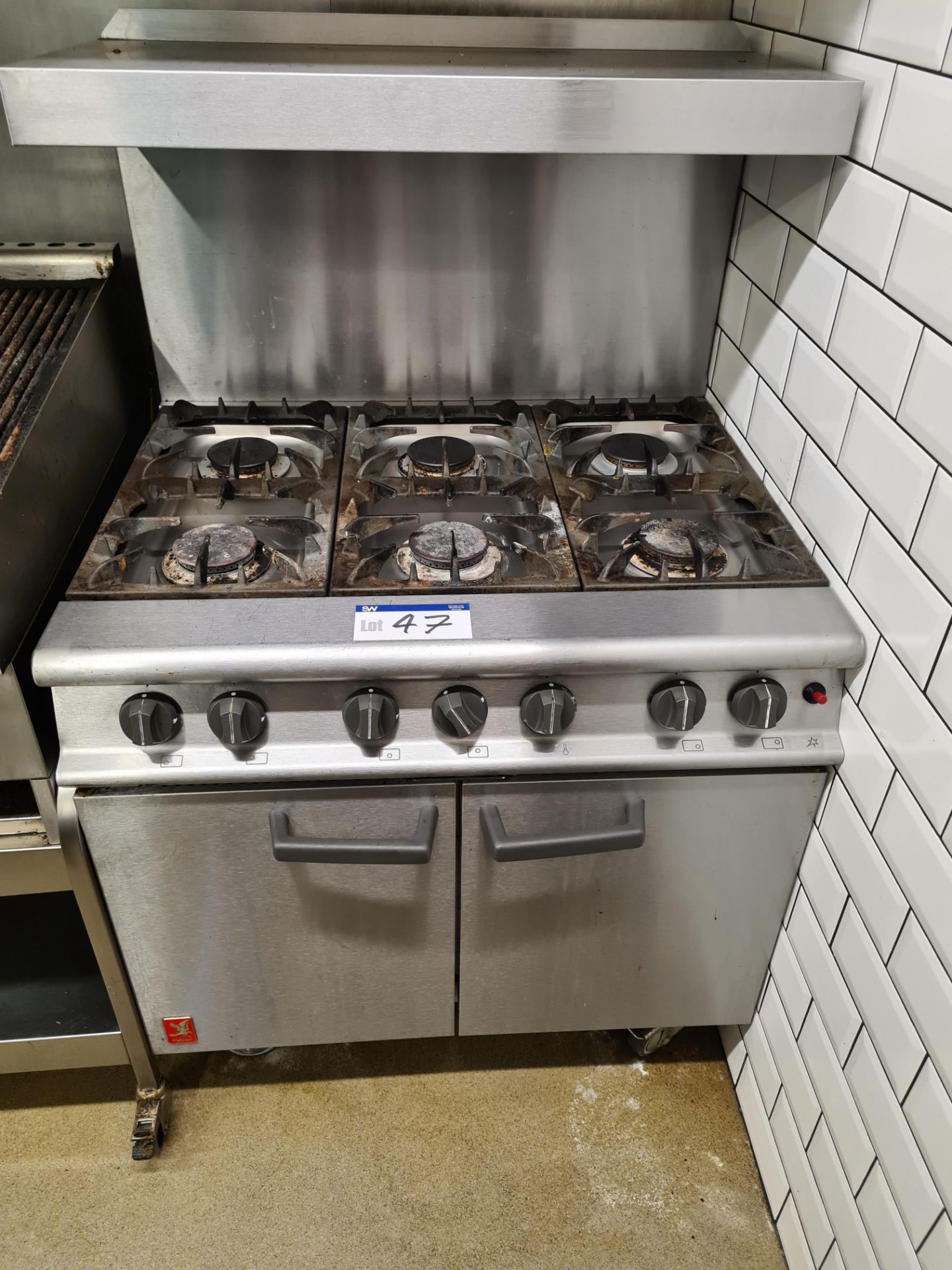 FALCON Stainless Steel Six Burner Range Cooker (Gas Needs Disconnecting and Capping) - Image 3 of 6