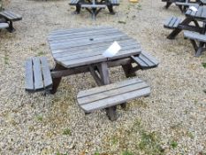 Eight Seater Wooden Bench, Approx. 1.8m (L) x 1.8m (W) x 0.75m (H) (Bolted to Ground)