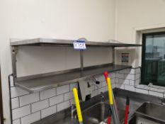 Stainless Steel Two Tier Wall Shelving, Approx. 1.75m (L) x 0.4m (W) x 0.4m (H)