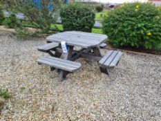 Eight Seater Wooden Bench, Approx. 1.8m (L) x 1.8m (W) x 0.75m (H) (Bolted to Ground)