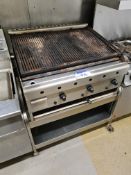 ARCHWAY Stainless Steel Gas Fired Charcoal Grill c/w stand (Gas Needs Disconnecting and Capping)