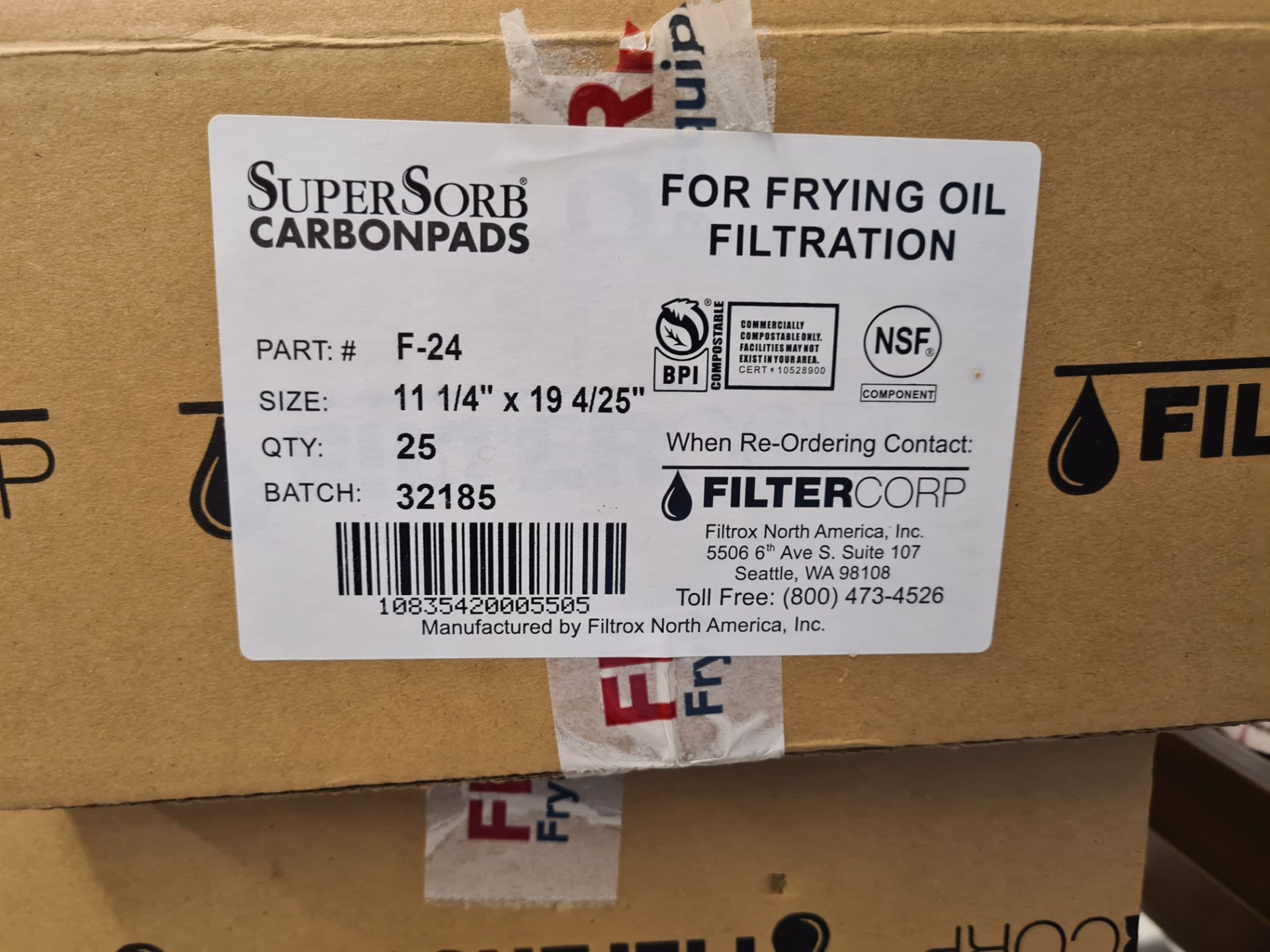 Eight Boxes of SuperSorb Carbon Pads F-24 For Frying Oil Filtration - Image 2 of 2
