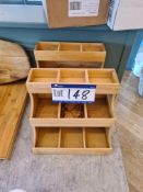 Two Wooden Condiments Display/Holder
