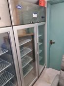 ATOSA YCF9408GR Two Glass Doored/ Stainless Steel Mobile Refrigerator, Approx. 1.2m (L) x 0.7m (W) x