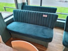 Two VELOR Upholstered Bench Seats, Approx. 1.5m (L) x 0.9m (W) x 1m (H)