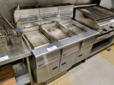 PITCO Stainless Steel Triple Mobile Deep Fat Fryer c/w Six Frying Baskets, Approx. 1.2m (L) x 0.