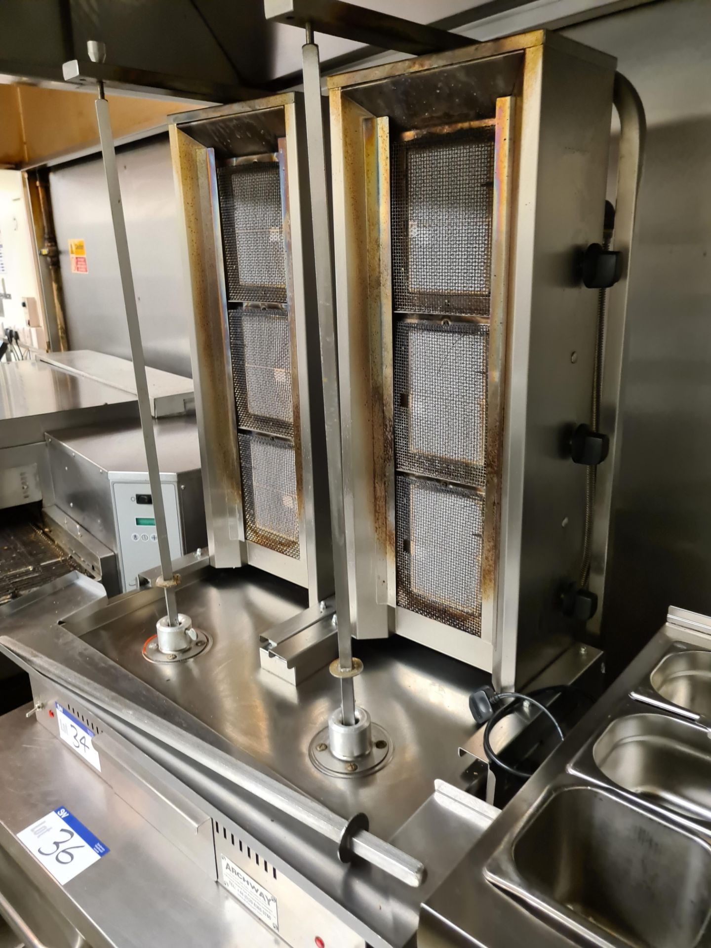 ARCHWAY 3BT/NG Stainless Steel Twin Doner Kebab Heater Stand (240V) (Gas Needs Disconnecting and - Image 4 of 5