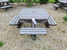 Eight Seater Wooden Bench, Approx. 1.8m (L) x 1.8m (W) x 0.75m (H) (Bolted to Ground)