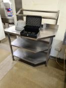 Stainless Steel Three Tier Corner Prep Table c/w Stainless Steel Food Tub Stand, Approx. 1m (L) x