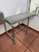 Stainless Steel Gravity Roller Conveyor, approx. 1.1m x 400mm wide on rollers Please read the
