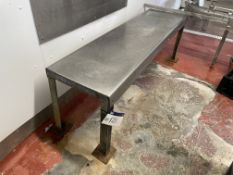 Steel Framed Stainless Steel Top Bench, approx. 1.85m x 520mmPlease read the following important