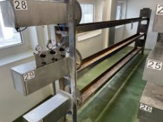 Three Row Galvanised Steel Framed Pneumatic Cheese Press, approx. 3.9m longPlease read the following