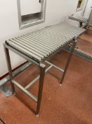 Stainless Steel Gravity Roller Conveyor, approx. 1.1m x 400m wide on rollersPlease read the