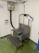 Unitech Stainless Steel Boot Washer, year of manufacture 2010, with stainless steel step and control