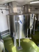 Hot Water/ Steam Jacketed Stainless Steel Cheese Starter Vessel, approx. 800mm dia. x 970mm deep