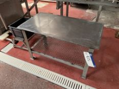 Stainless Steel Bench, approx. 1010mm x 550mm, fitted shelfPlease read the following important