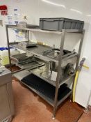 Stainless Steel Four Tier Rack, approx. 1.44mm x 600mm x 1.45m high (contents excluded)Please read