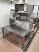 STAINLESS STEEL 600mm wide PROCESSING UNIT, on stainless steel bench, 1.65m x 1.35mPlease read the