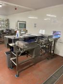 Cintex STAINLESS STEEL METAL DETECTOR/ CHECK WEIGHER, with two rejection arms, approx. 1.65m centres